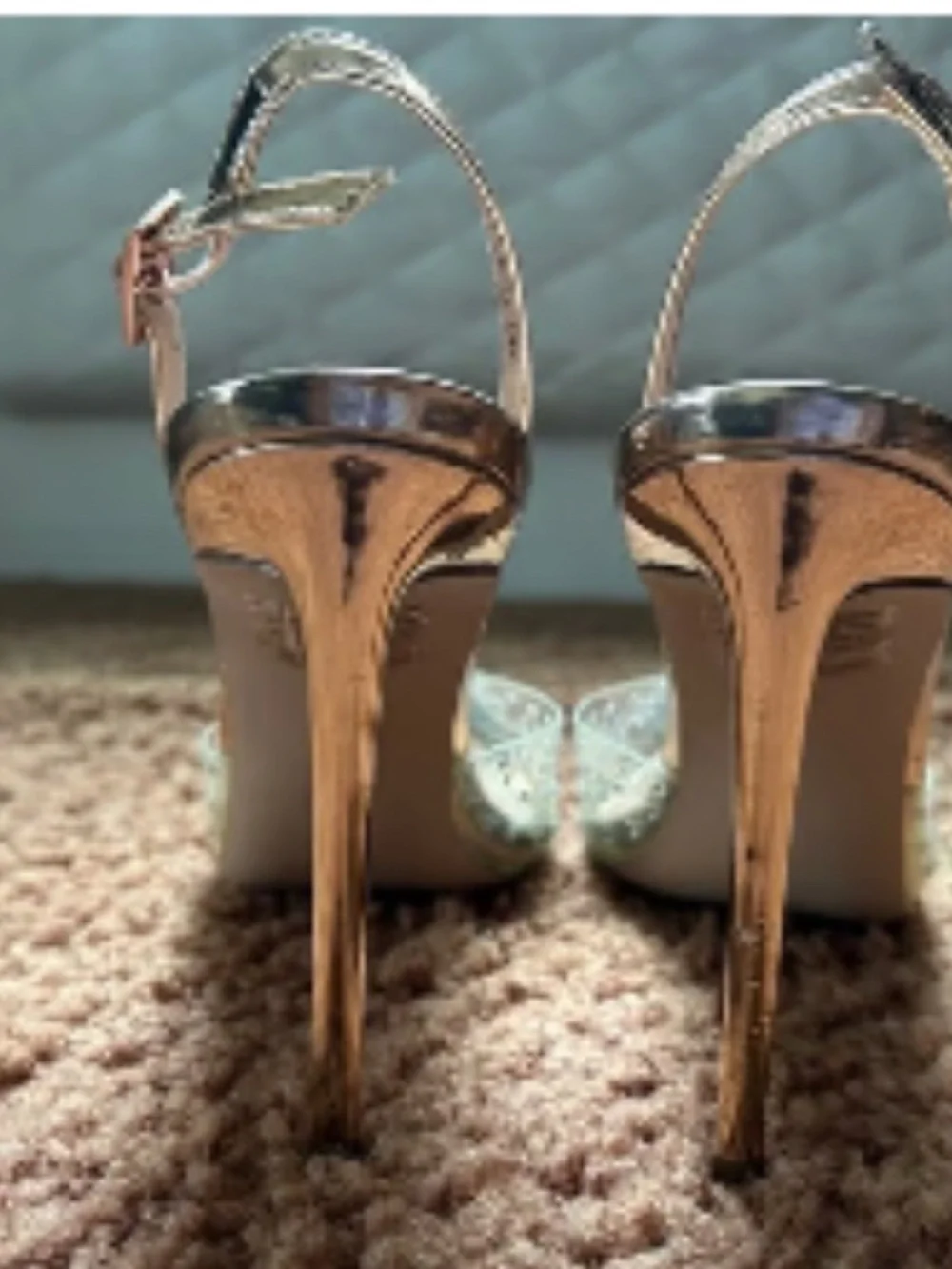 Steve Madden RECORD rose gold rhinestone slingback heels - Picture 5 of 5